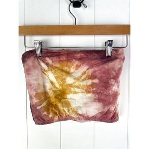 Maria Bouvier Eco Fashion Tie Dye Bandeau Top Strapless S Cotton Natural‎